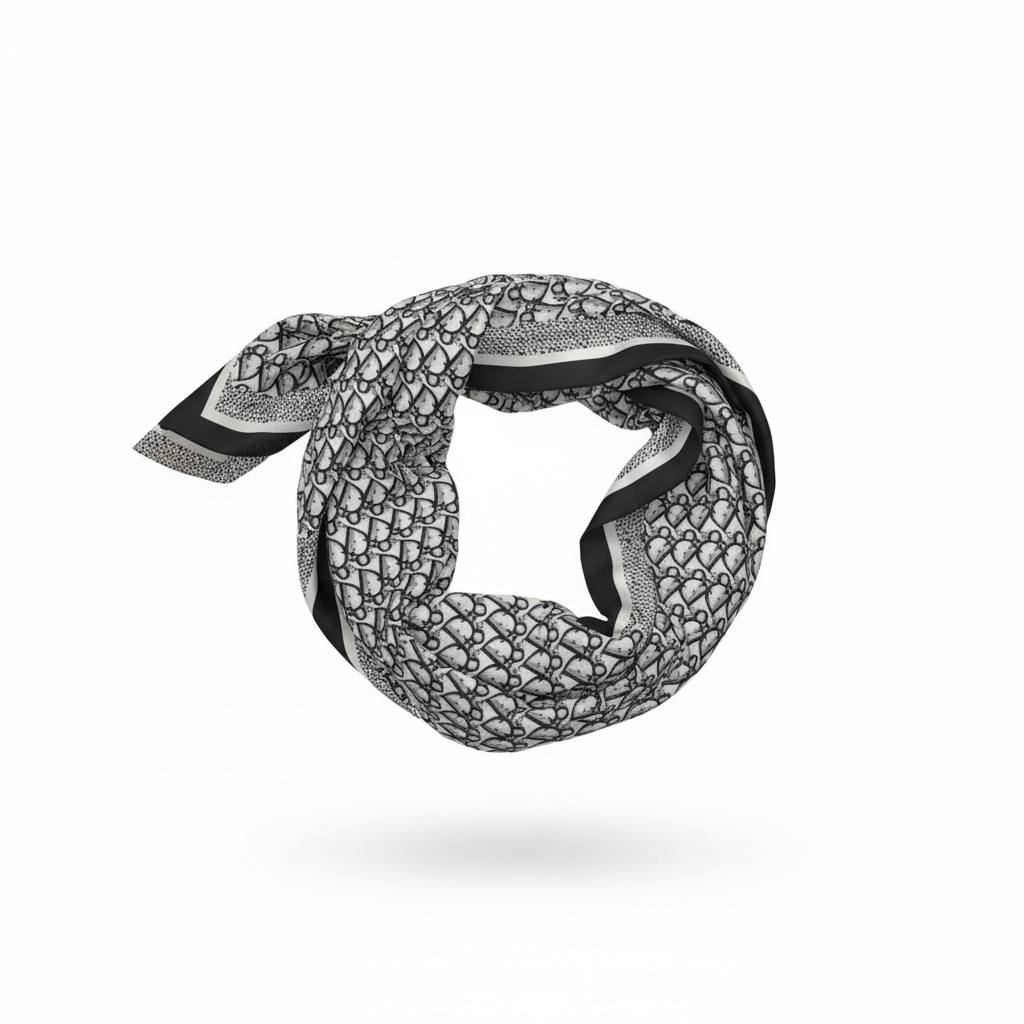 đ§Ł Dior Oblique Black & White Monogram Scarf â Modern Elegance & Iconic Style â¨
