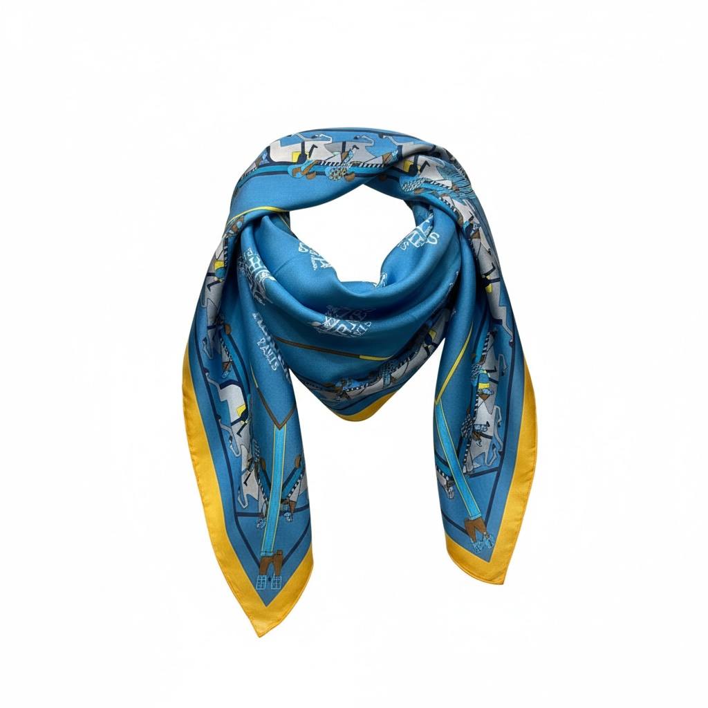 đ§Ł Hermès Blue Silk Scarf â Iconic Art & Parisian Elegance â¨