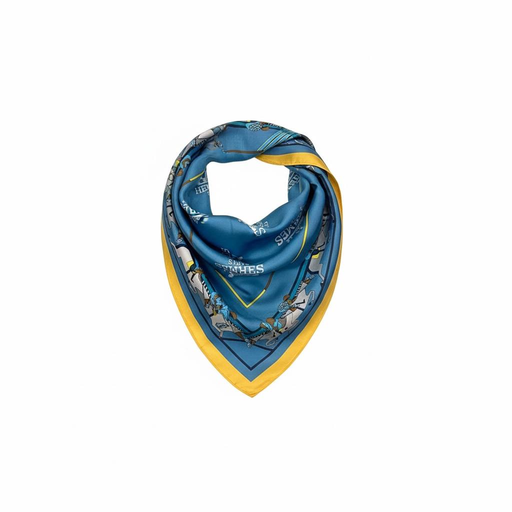 đ§Ł Hermès Blue Silk Scarf â Iconic Art & Parisian Elegance â¨