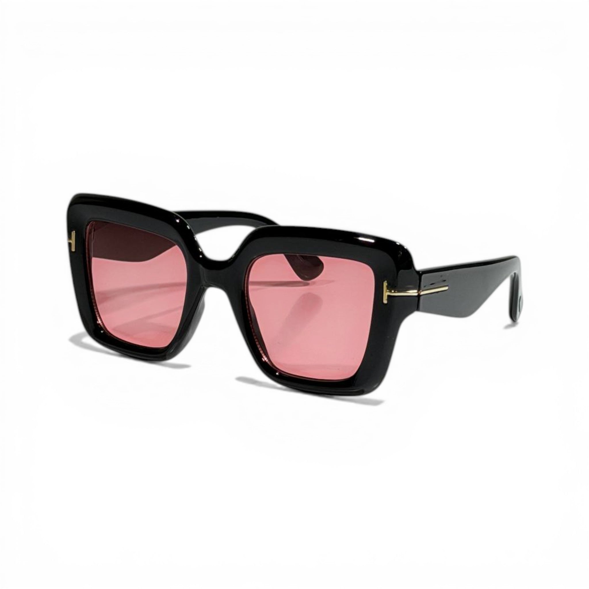 Tom Ford Inspired Black Glam Pink Lens Sunglasses 🕶️✨💗