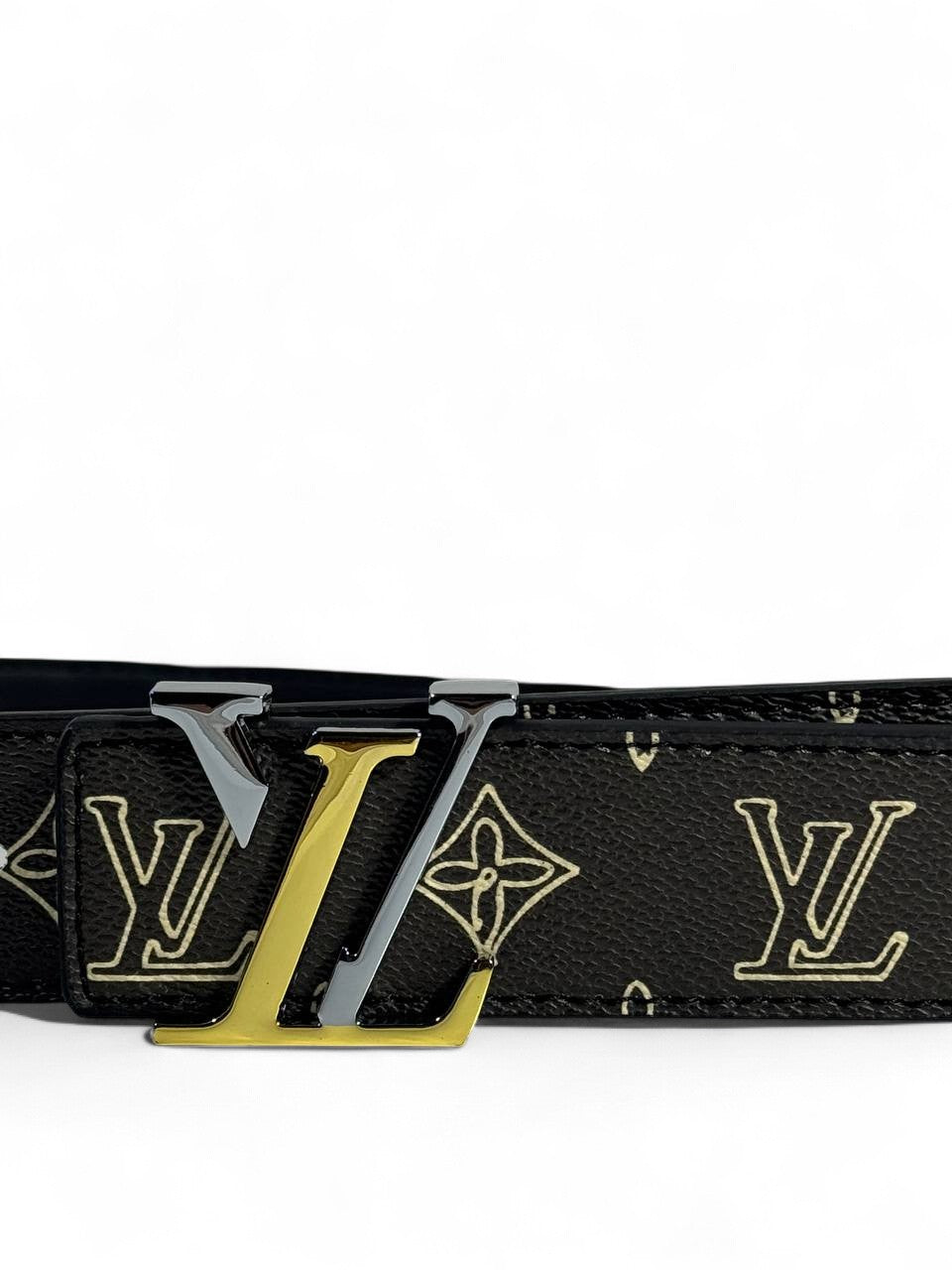 🖤 LV Style Monogram Belt – 115 cm | Gold “LV” Logo Buckle 💛✨ | Luxury Statement Accessory 👌