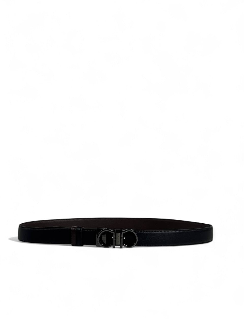 Ferragamo Black Double-Face Belt – 130 cm 🖤✨