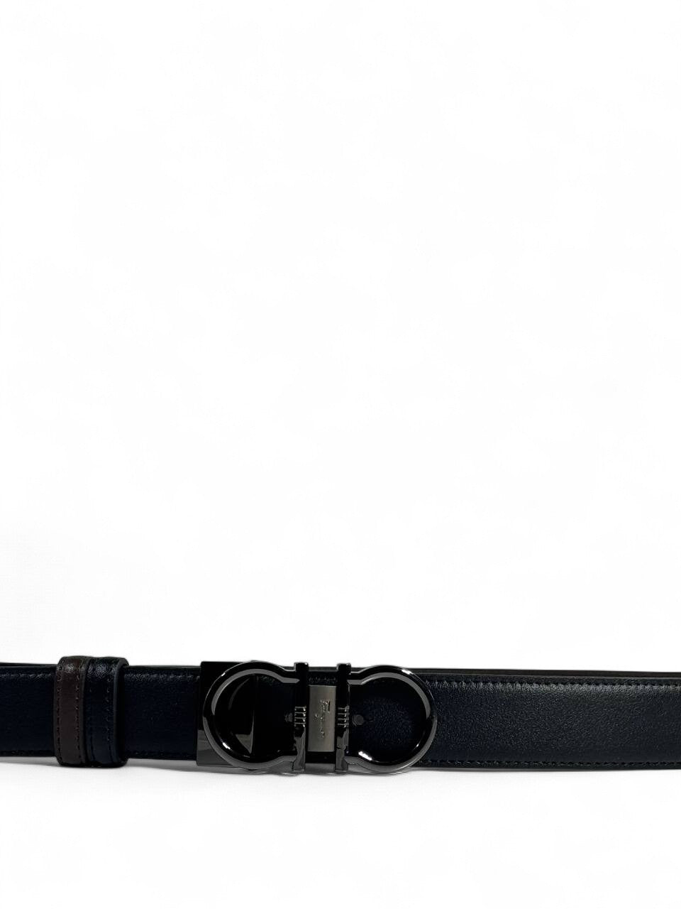 Ferragamo Black Double-Face Belt – 130 cm 🖤✨