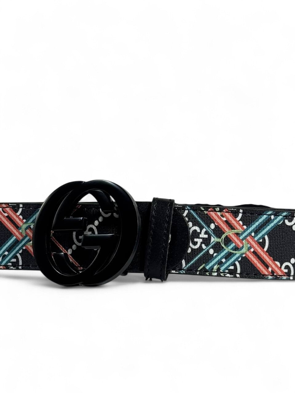 Gucci Patterned Belt 125 cm 🖤 | Multicolor Design & Matte Black Buckle 🔥🌈