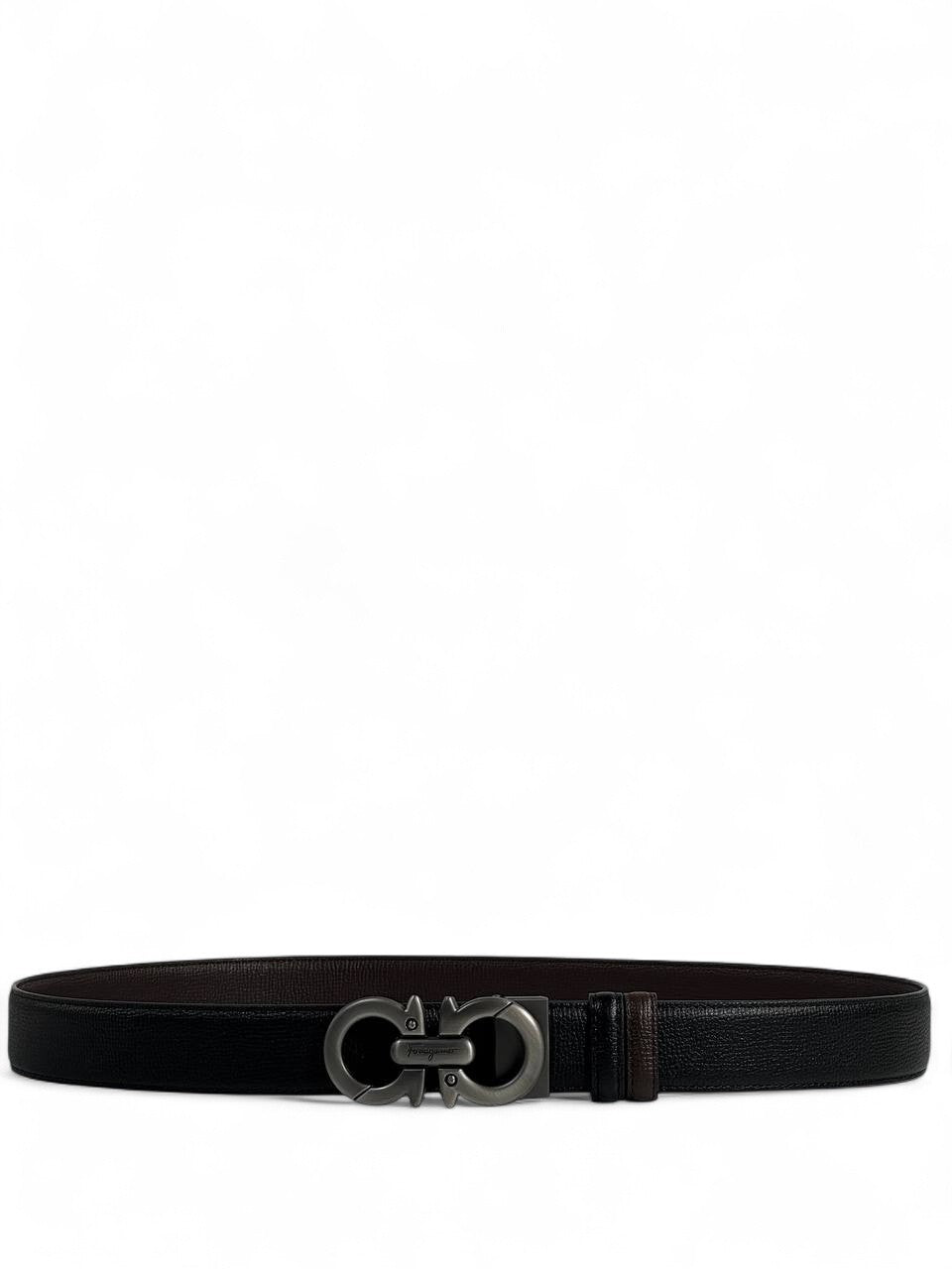 Ferragamo Black Double-Face Belt 🖤 | Iconic Gancini Buckle | 115 cm
