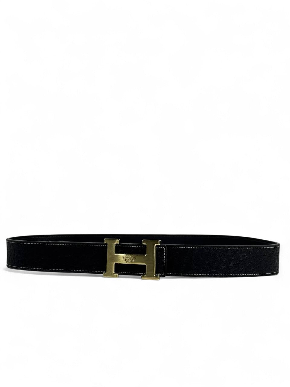 Hermès Black Leather Belt 🖤 | Gold “H” Signature Buckle | 120 cm