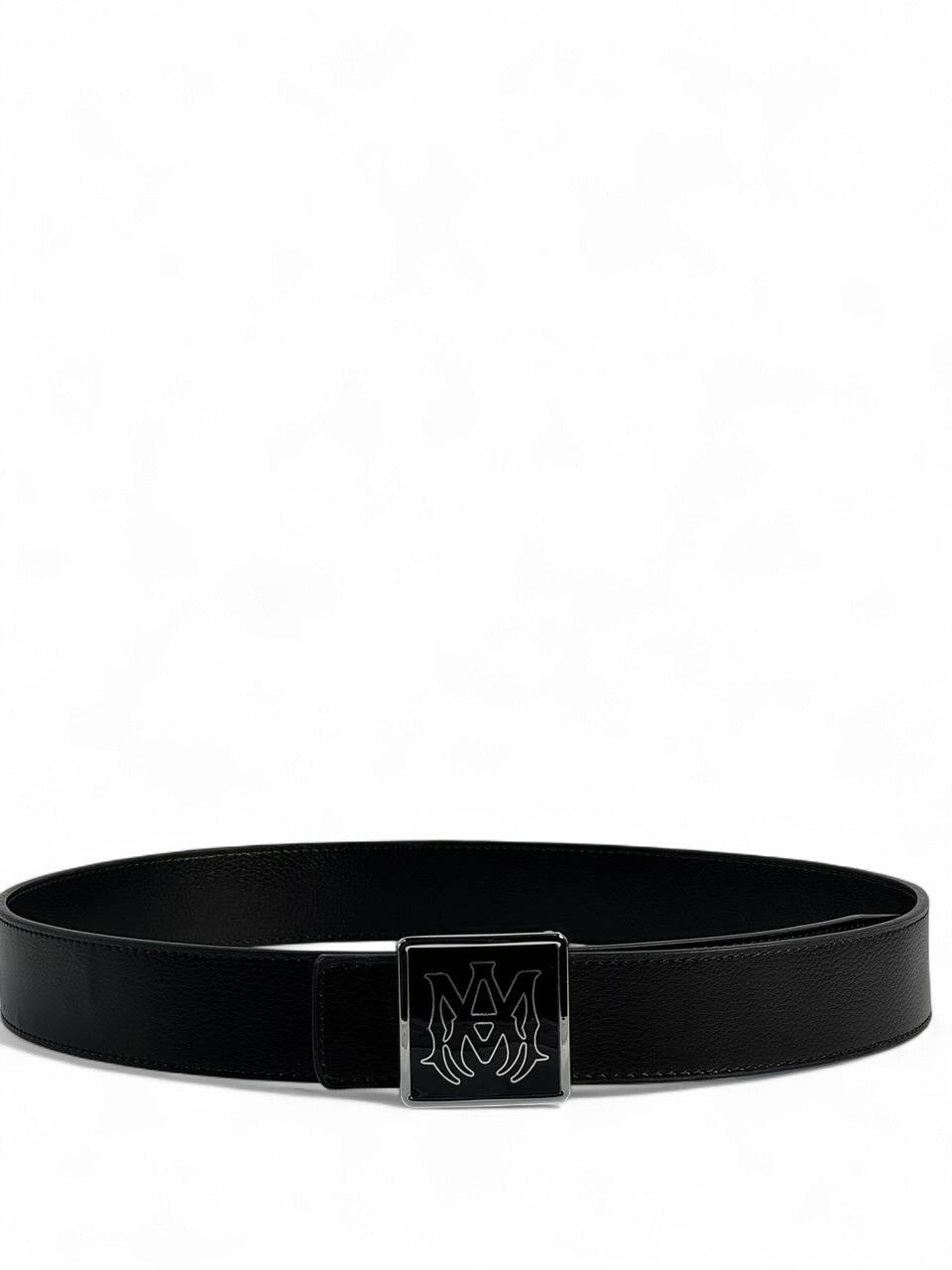 🖤 AMIRI Black Leather Belt | Signature Logo Buckle | 110 cm