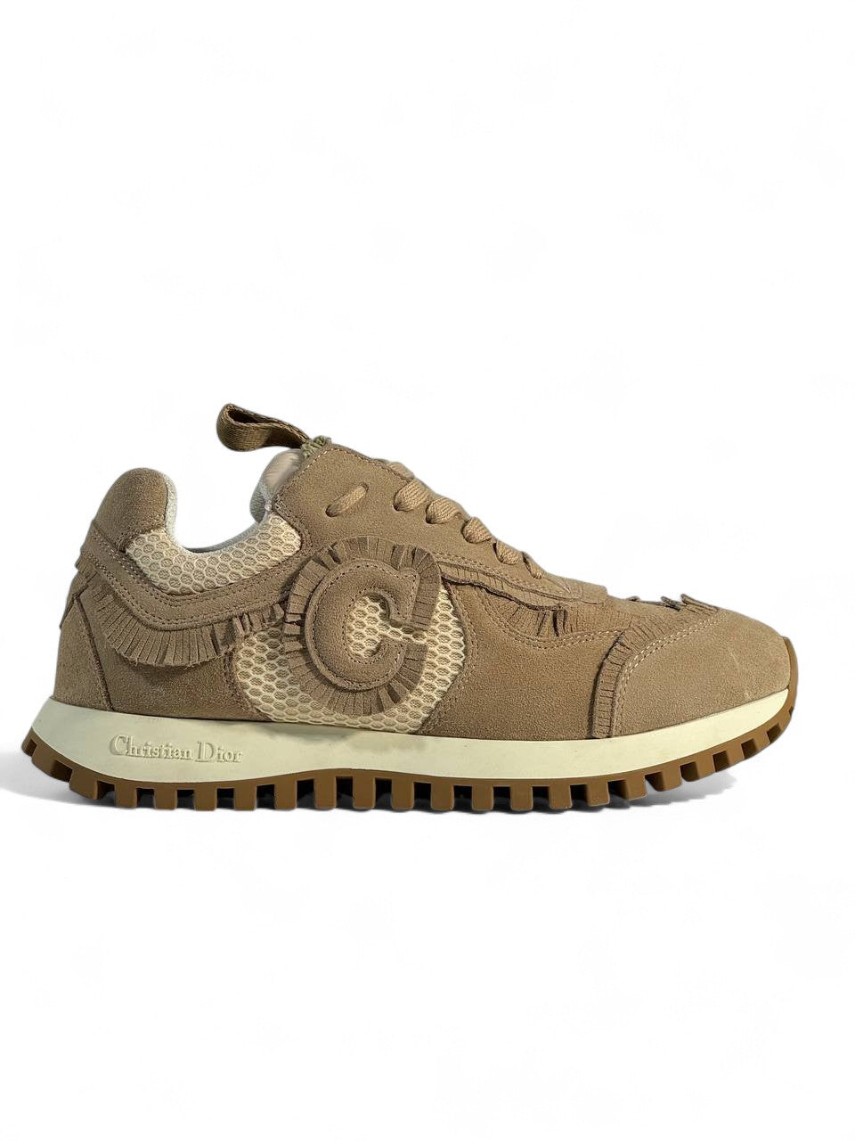 ✨ Christian Dior Beige Mesh & Suede Sneakers | Luxury Casual Unisex Shoes 👟