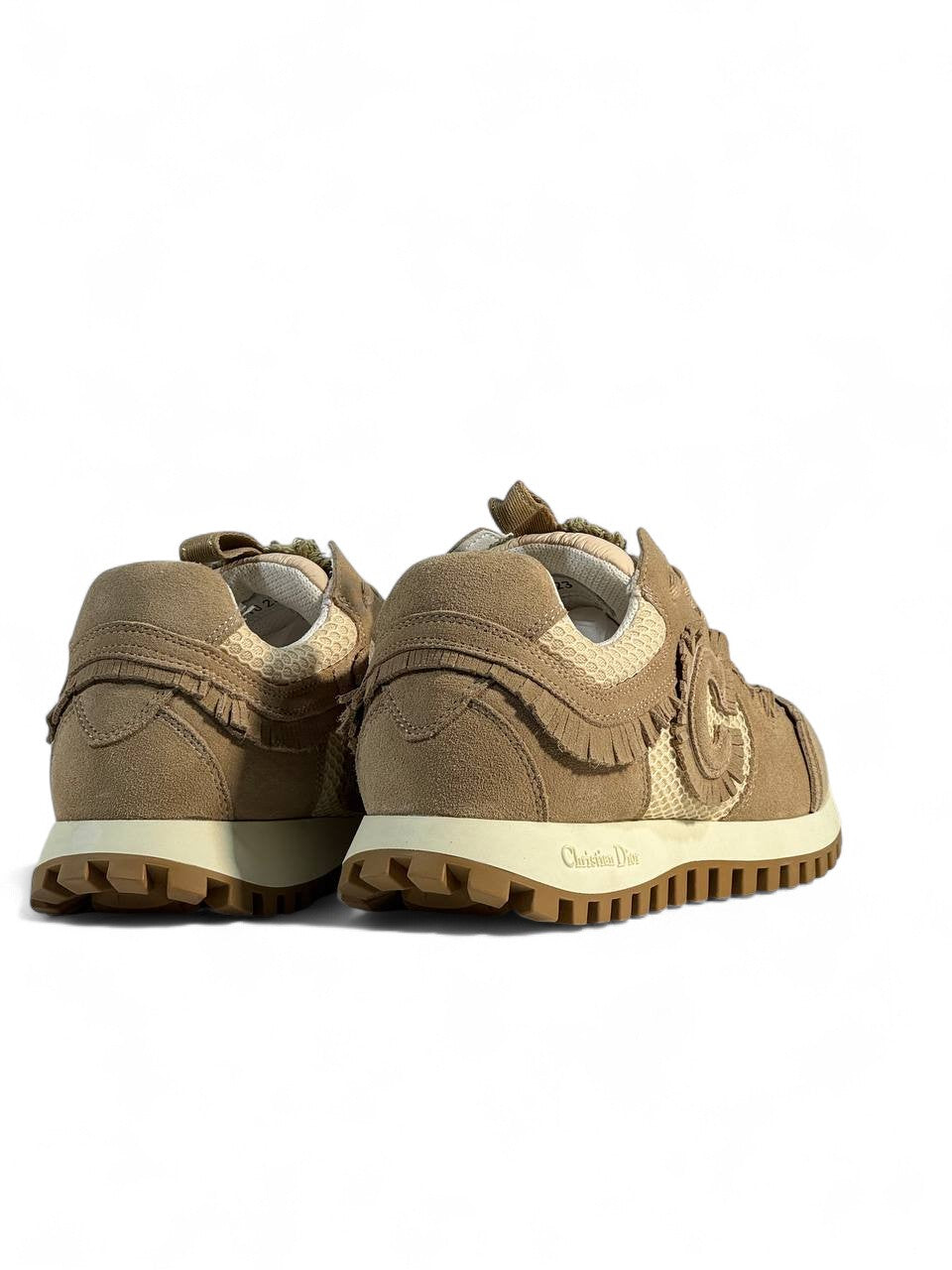 ✨ Christian Dior Beige Mesh & Suede Sneakers | Luxury Casual Unisex Shoes 👟