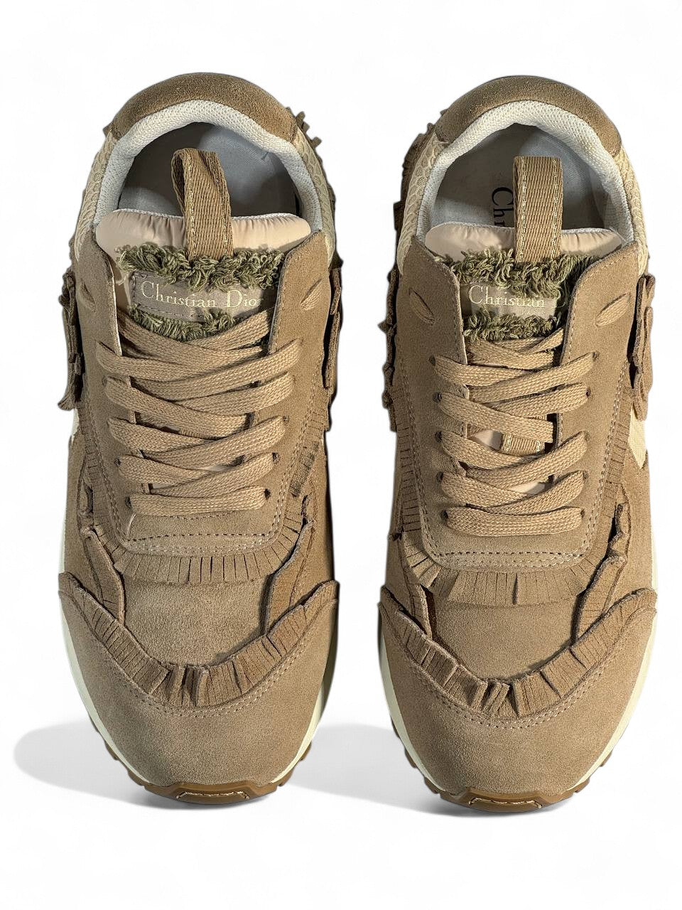 ✨ Christian Dior Beige Mesh & Suede Sneakers | Luxury Casual Unisex Shoes 👟