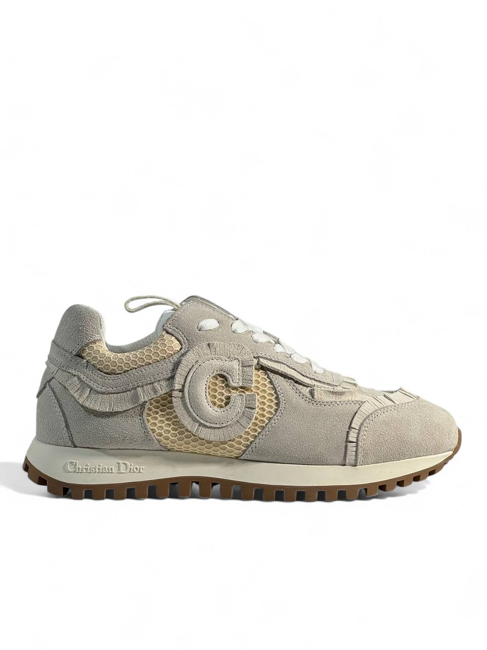 ✨ Christian Dior Light Beige Suede & Mesh Sneakers | Luxury Unisex Casual Shoes 🤍👟