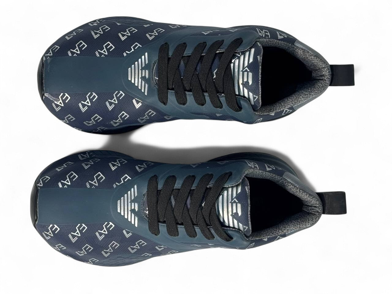 💙 Emporio Armani EA7 Navy Pattern Sneakers | Sporty Luxury Trainers 👟✨