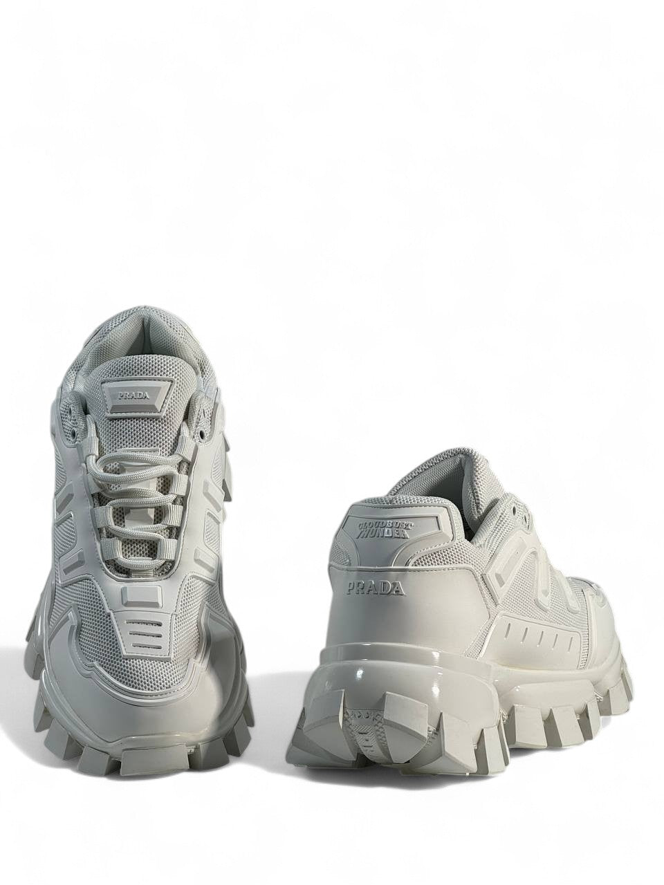 Prada Cloudbust Thunder Sneakers – Triple White ⚡🤍 | Bold Luxury Streetwear