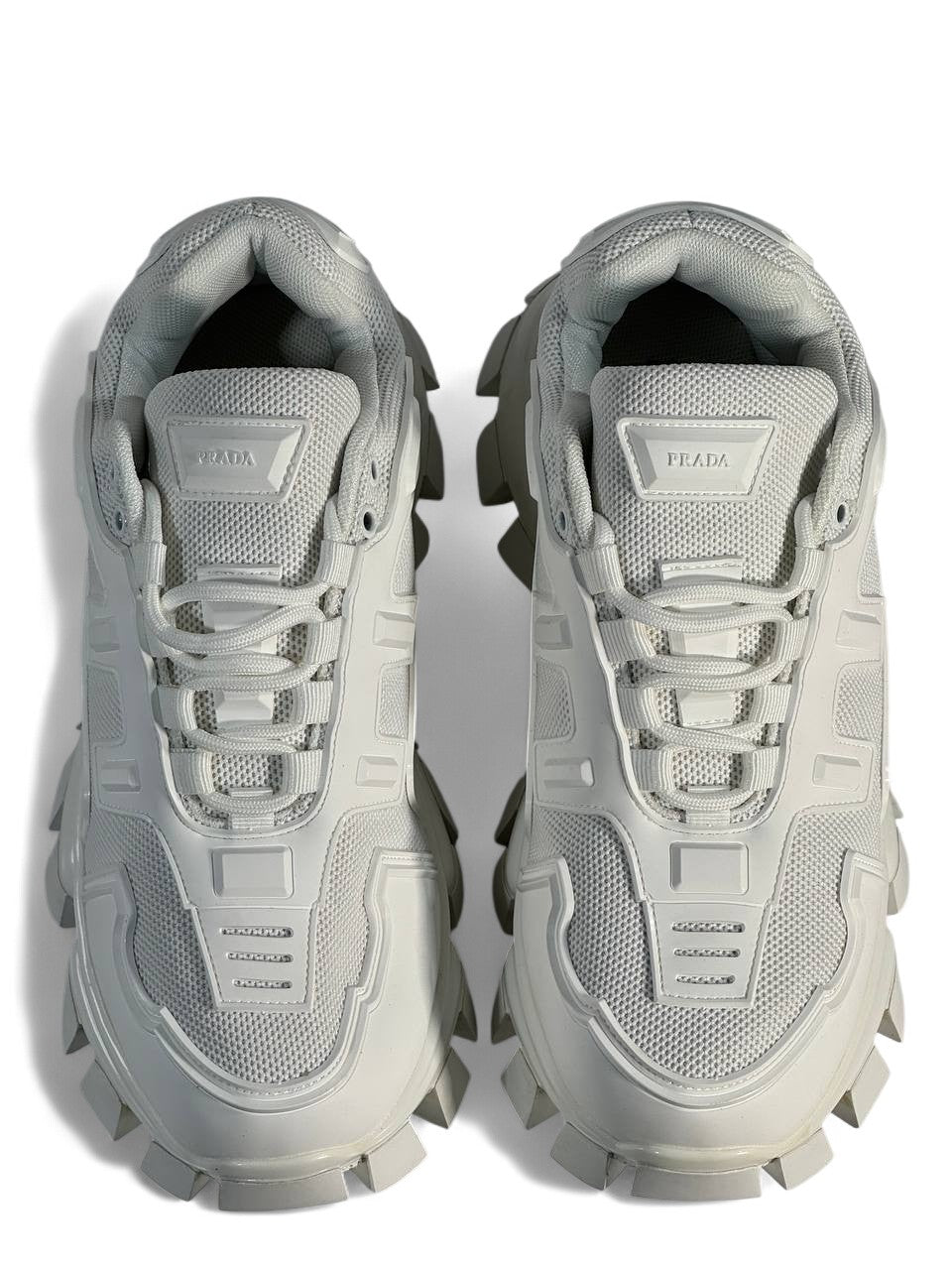 Prada Cloudbust Thunder Sneakers – Triple White ⚡🤍 | Bold Luxury Streetwear