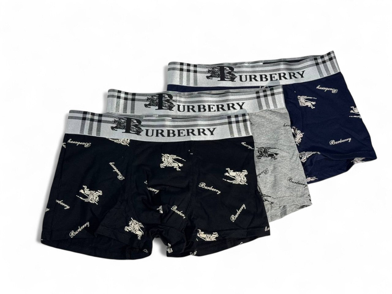 Burberry Men’s Premium Boxer Set 🩲 (3 pcs) | Luxury Comfort 👑