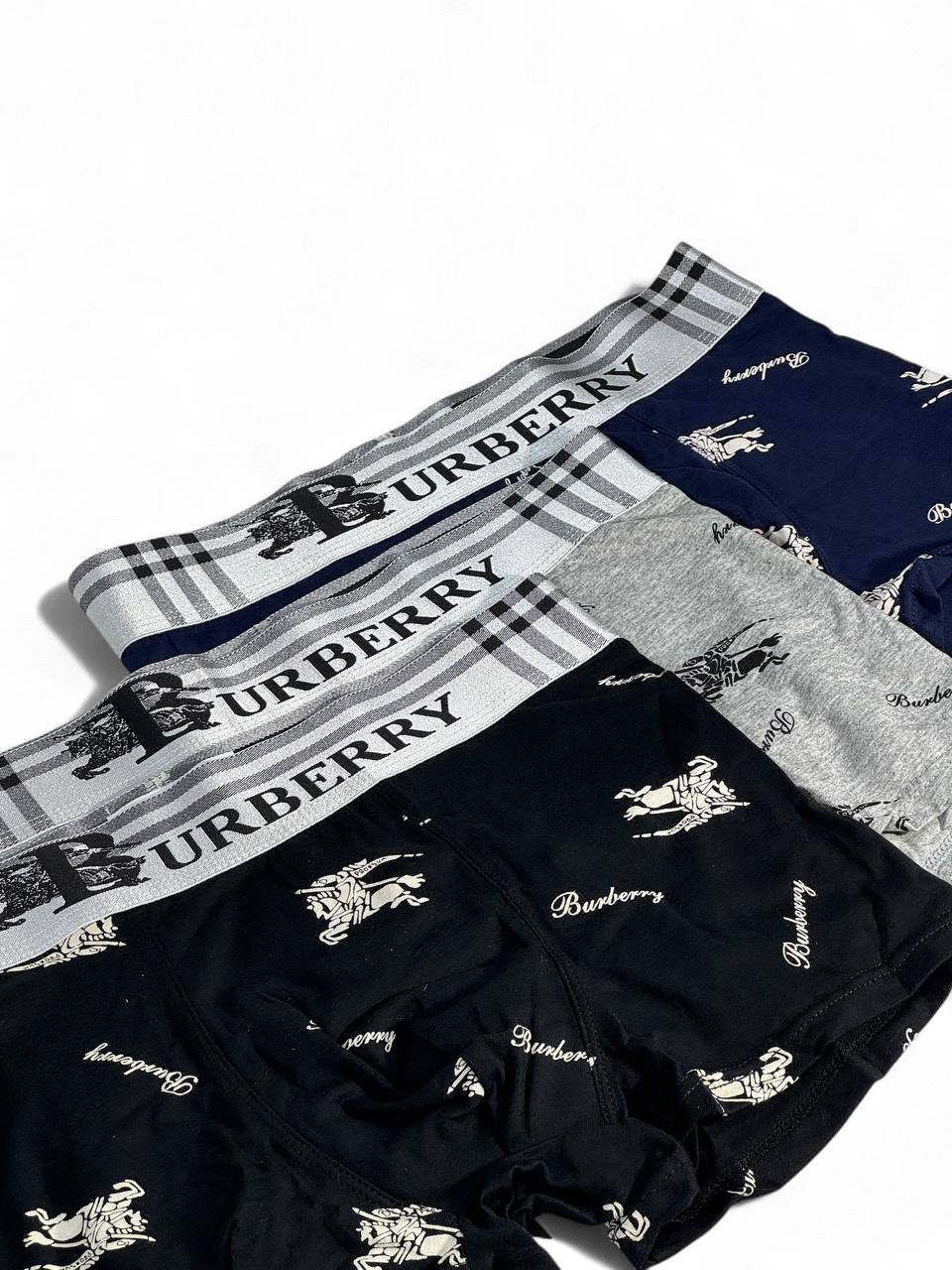 Burberry Men’s Premium Boxer Set 🩲 (3 pcs) | Luxury Comfort 👑