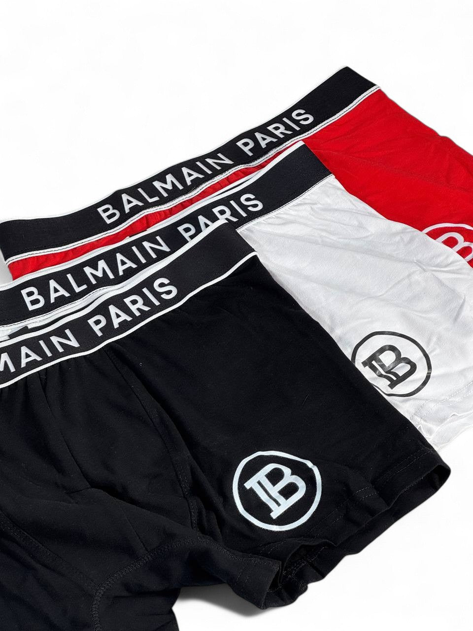 Balmain Paris Men’s Boxer Set 🩲 (3 pcs) | Premium Comfort & Iconic Style 🇫🇷✨