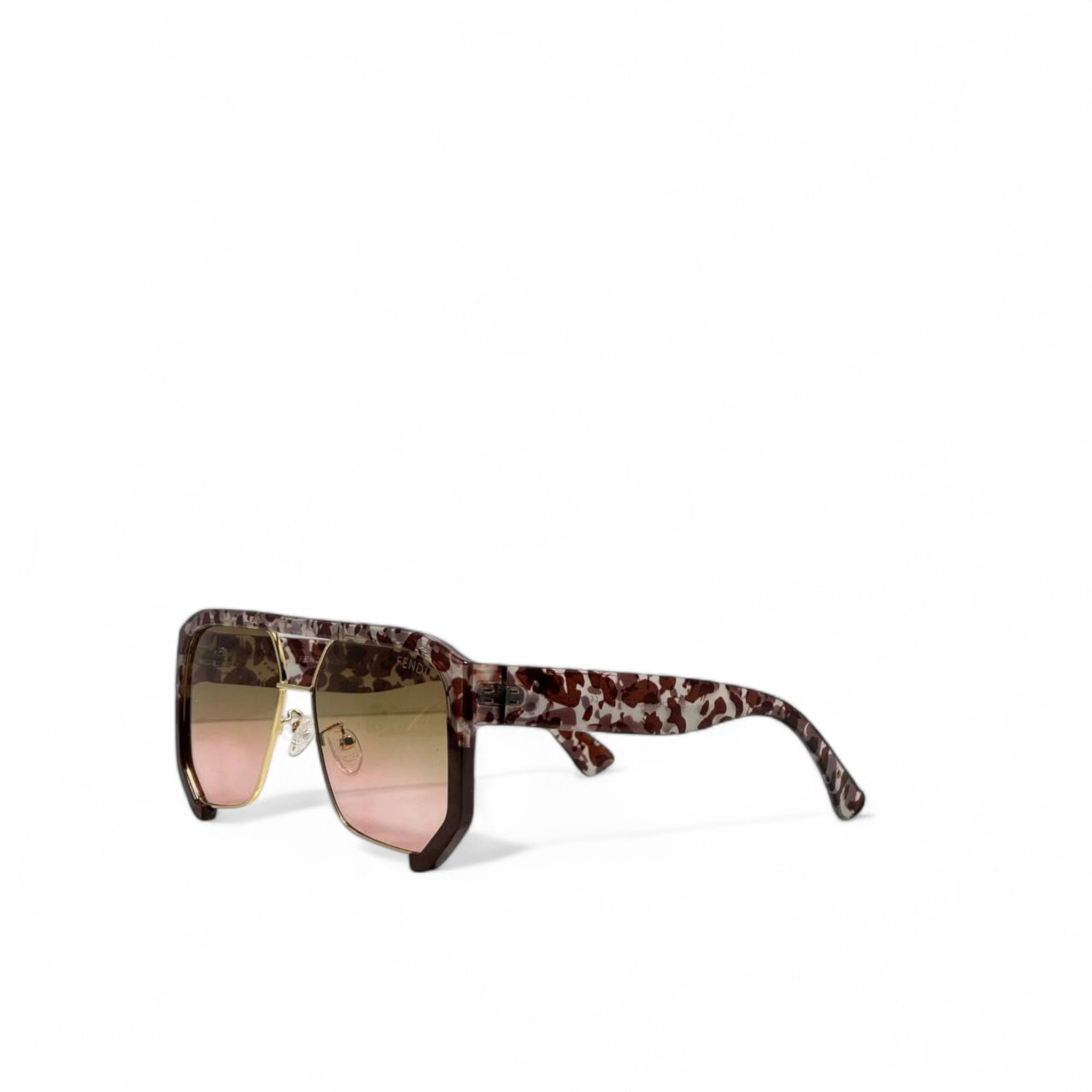 Fendi Marble Gradient Shield Sunglasses 💗 | Pink & Gold Luxe Statement
