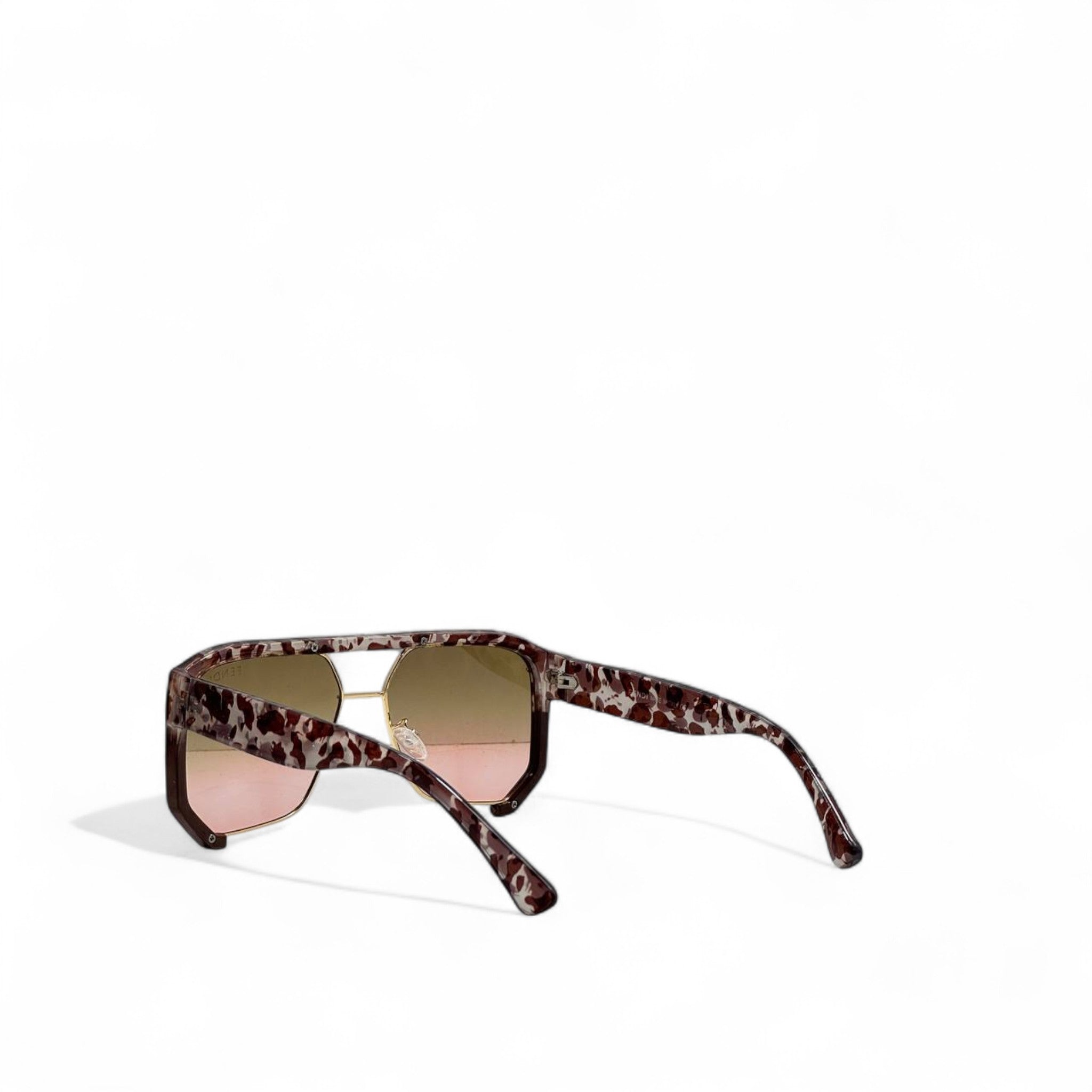 Fendi Marble Gradient Shield Sunglasses 💗 | Pink & Gold Luxe Statement