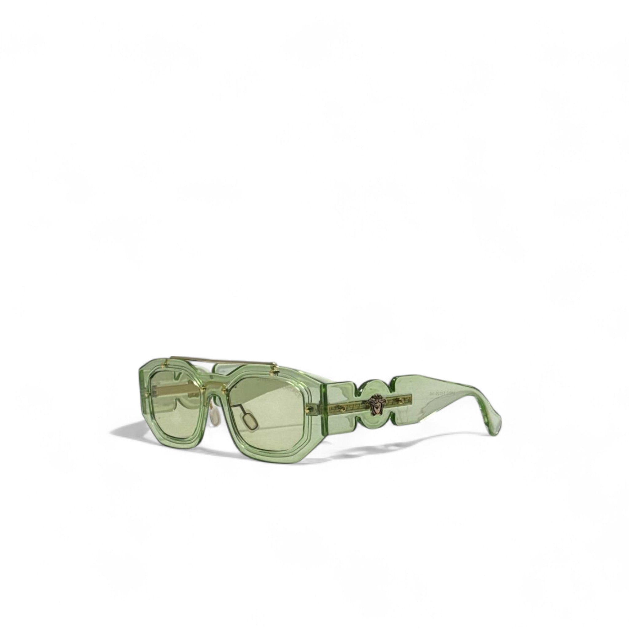 Versace Transparent Green Sunglasses 💚 | Iconic Medusa Design