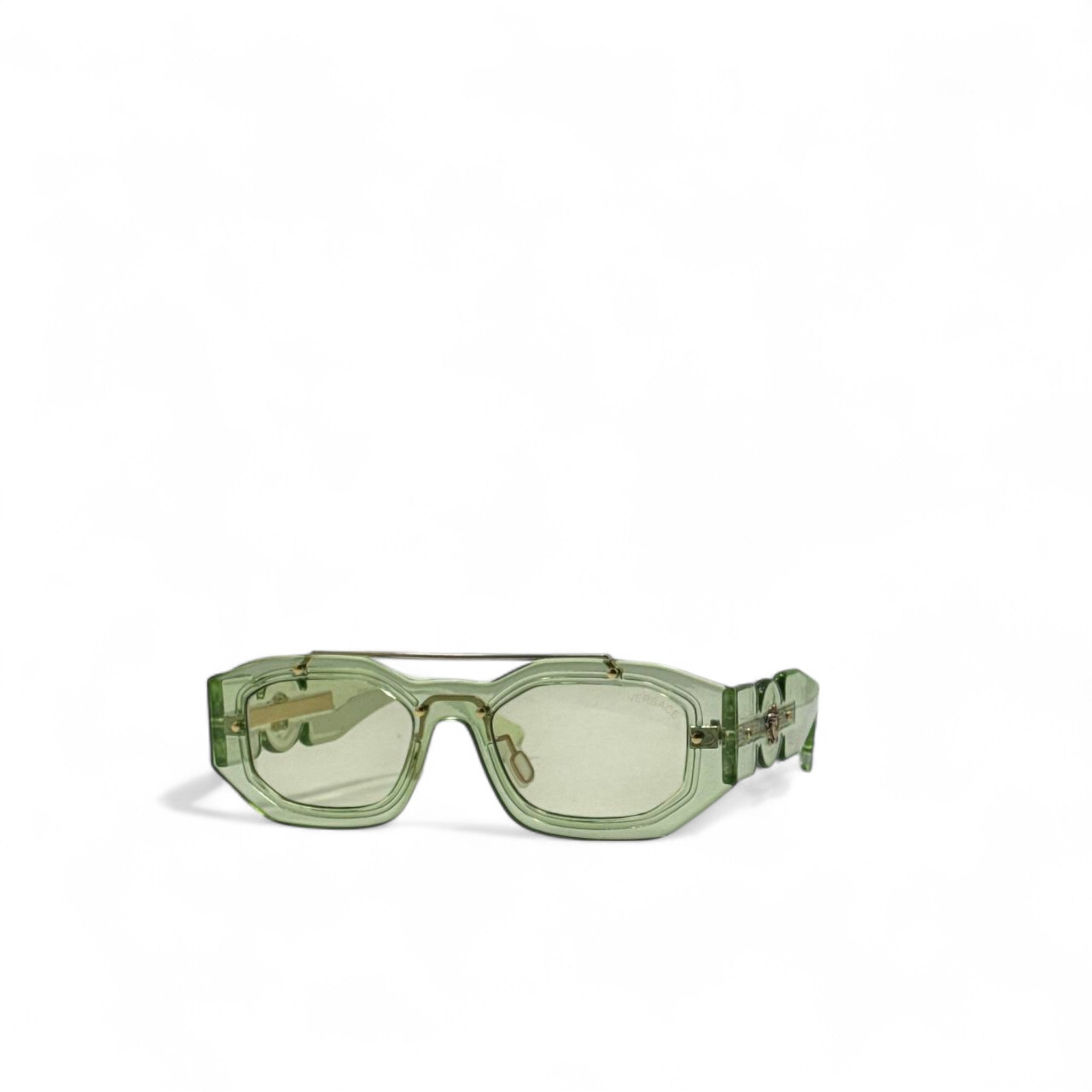 Versace Transparent Green Sunglasses 💚 | Iconic Medusa Design