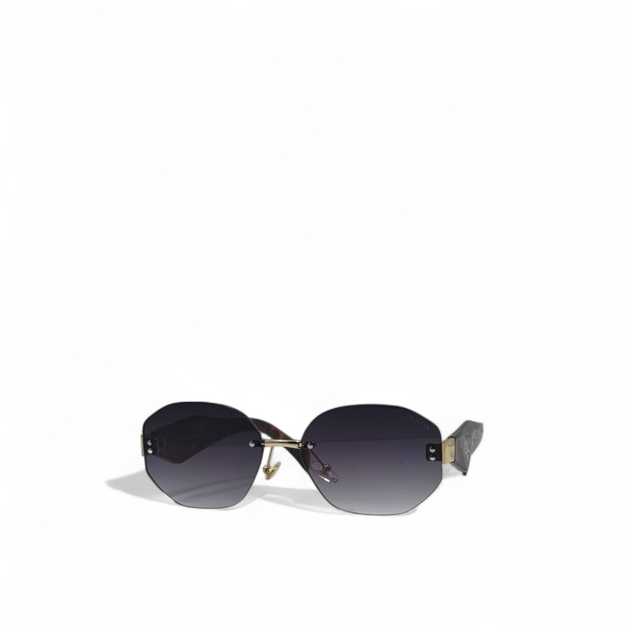 Prada Rimless Gradient Sunglasses 💜 | Marbled Arms & Gold Accent