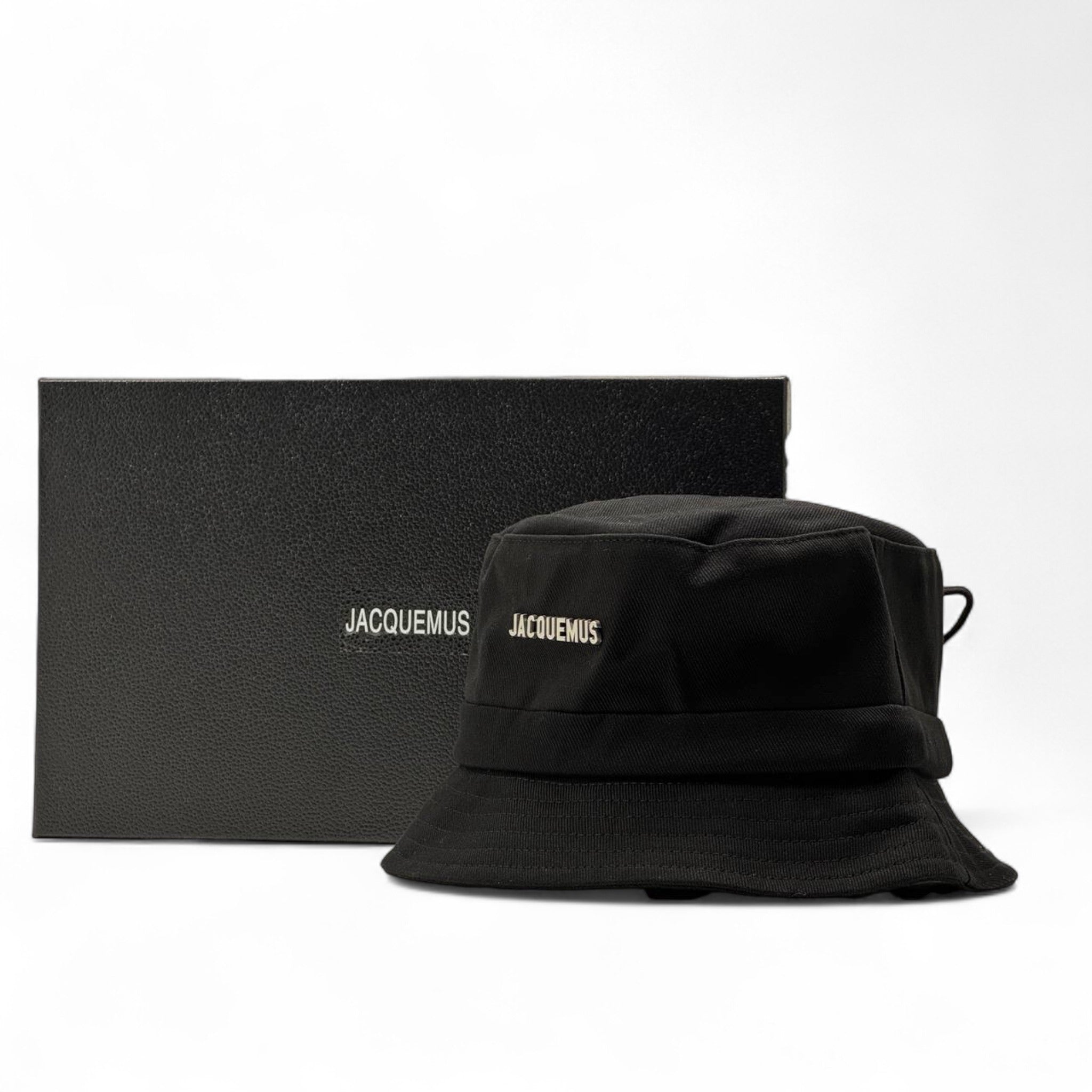Jacquemus Black Bucket Hat with Box โ Modern Luxe Essential ๐ค๐งณ