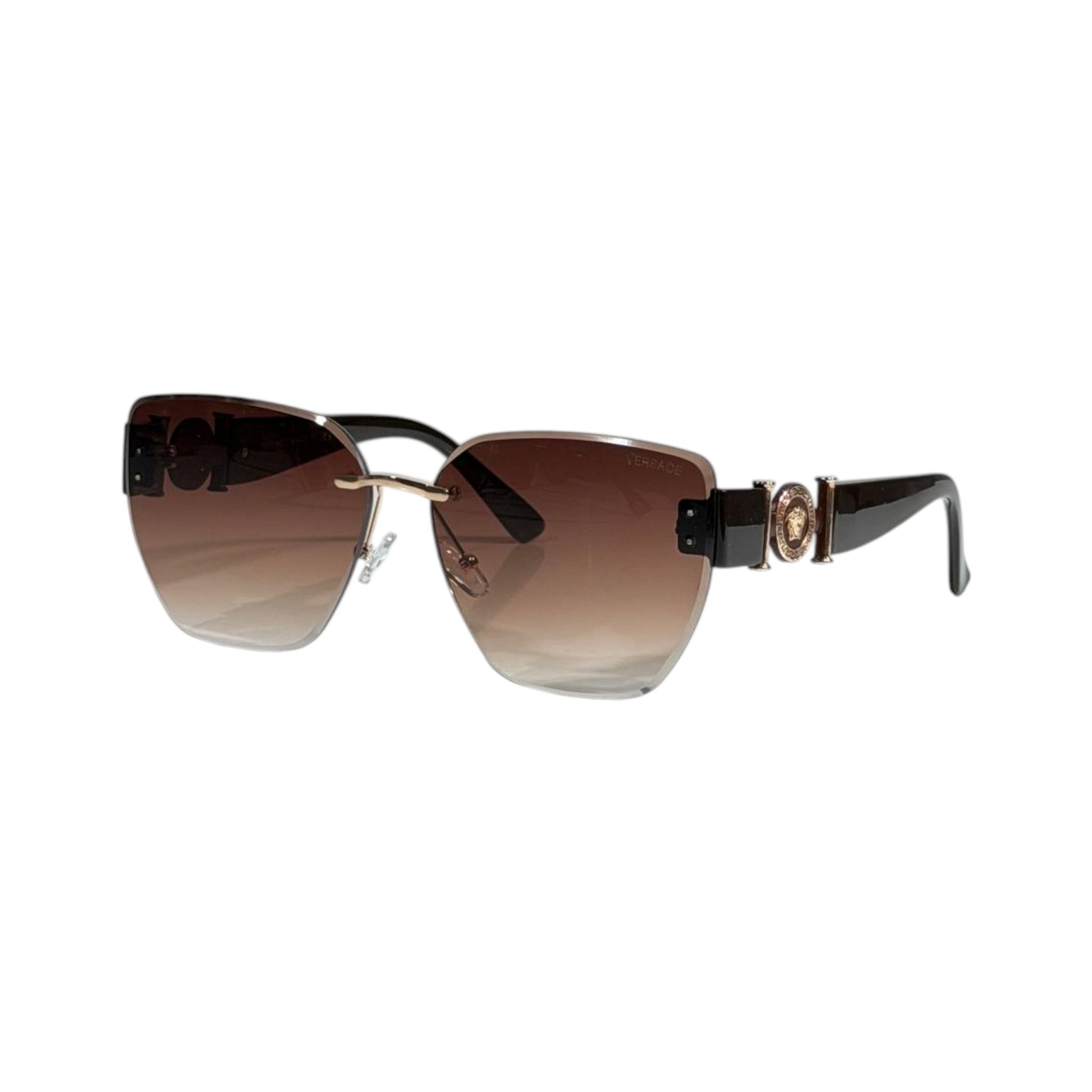 Versace Rimless Medusa Brown Gradient Sunglasses 🤎✨ Luxury Women Designer Shades