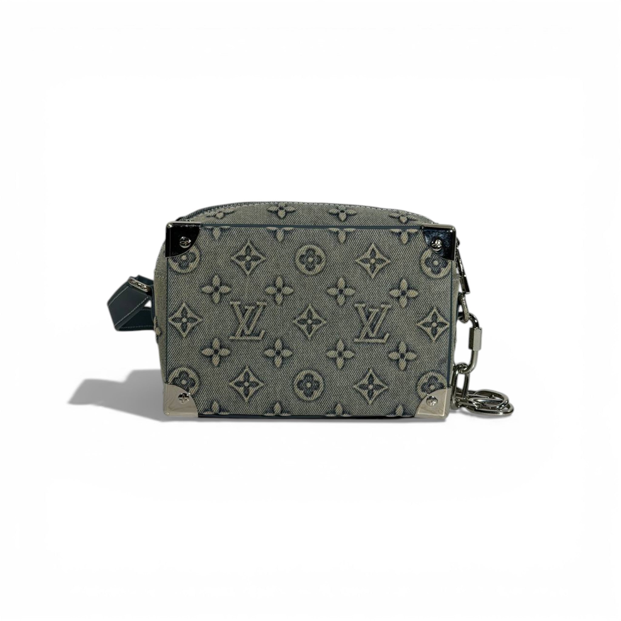 👜 Louis Vuitton Monogram Canvas Mini Trunk Crossbody – Grey 🖤✨