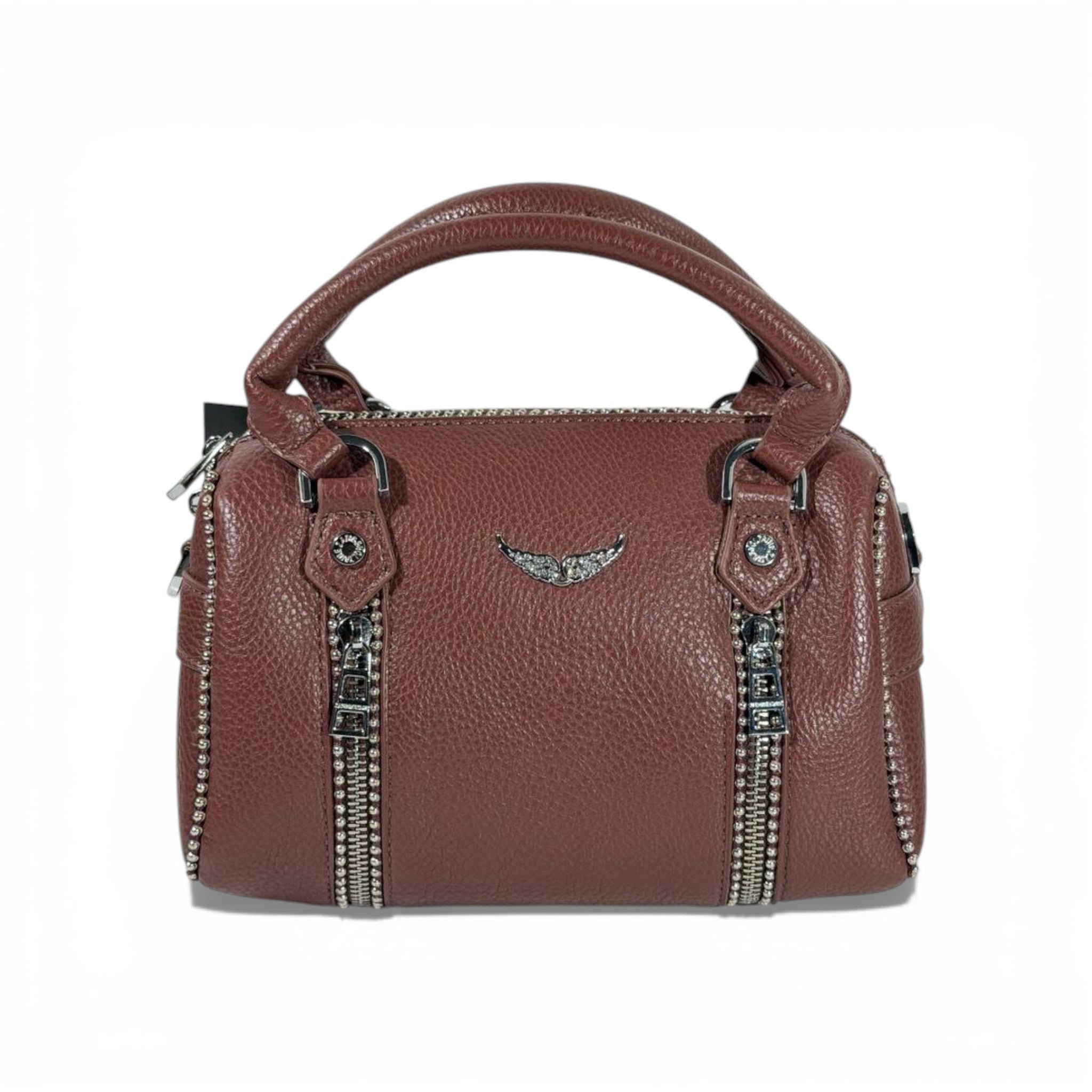👜 Zadig & Voltaire Style Leather Mini Top-Handle Bag – Brown 🤎✨