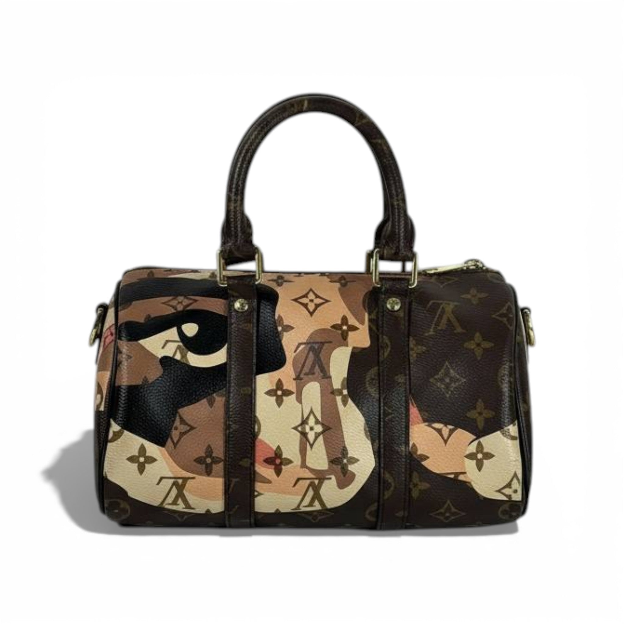 š Louis Vuitton Monogram Camouflage Mini Speedy Bag ā Artistic Face Design