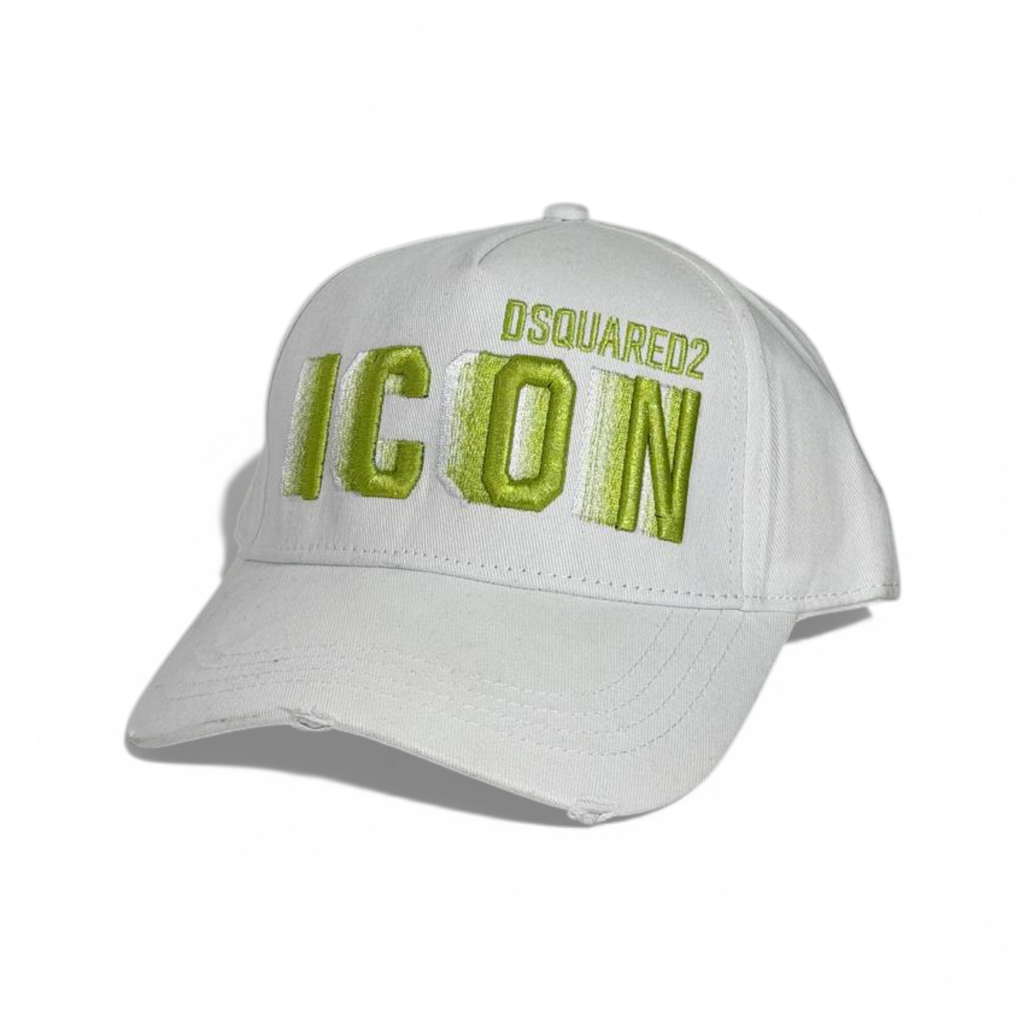 🧢 DSQUARED2 ICON White Cap – Green Embroidered Logo