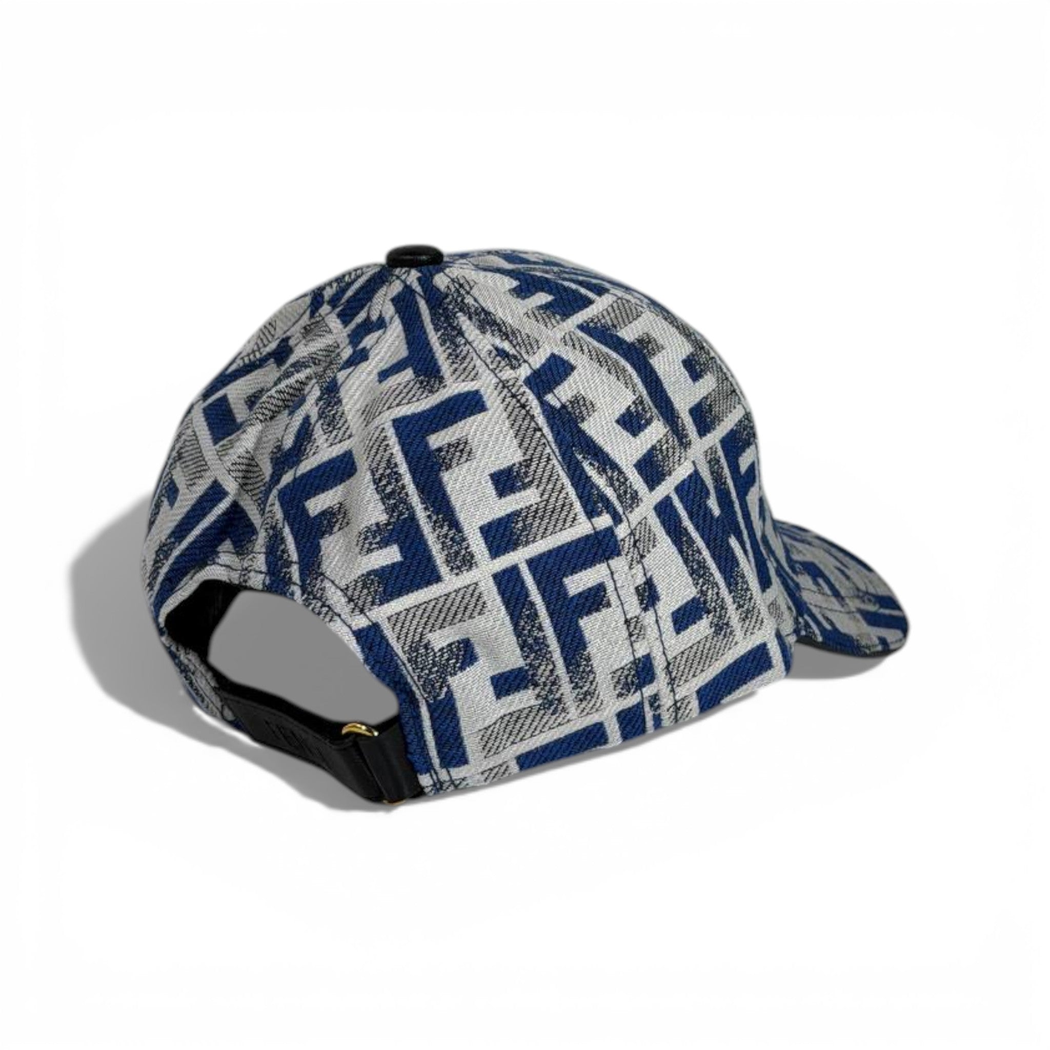 🧢 Fendi FF Monogram Baseball Cap – Blue Iconic Edition 💙✨