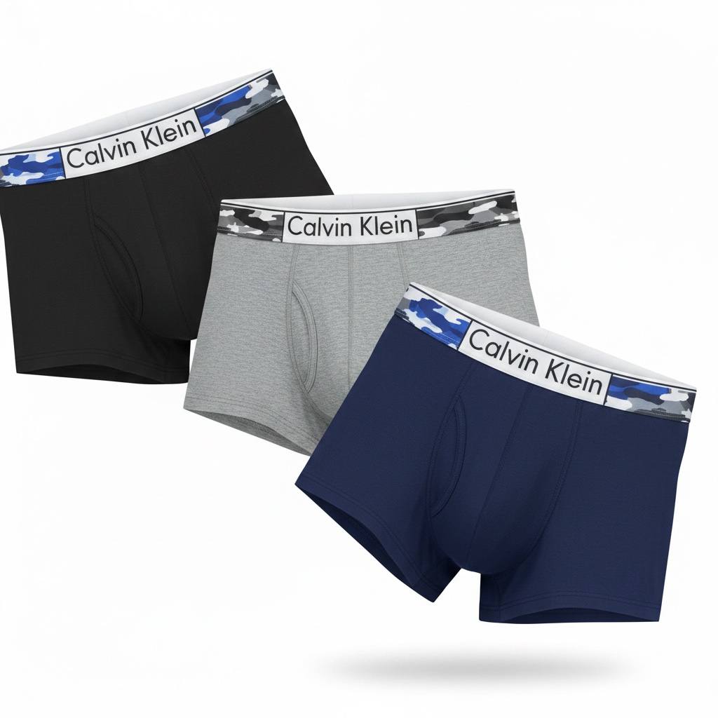 Calvin Klein 3-Pack Camo Waistband Boxer Briefs 🔥🩲 Premium Everyday Comfort Set