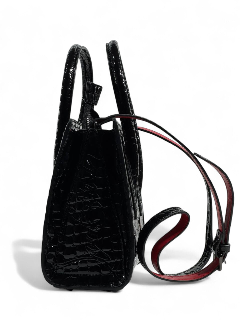 Christian Louboutin Black Croc-Embossed Mini Bag 🖤❤️✨ | Luxury Designer Crossbody & Tote