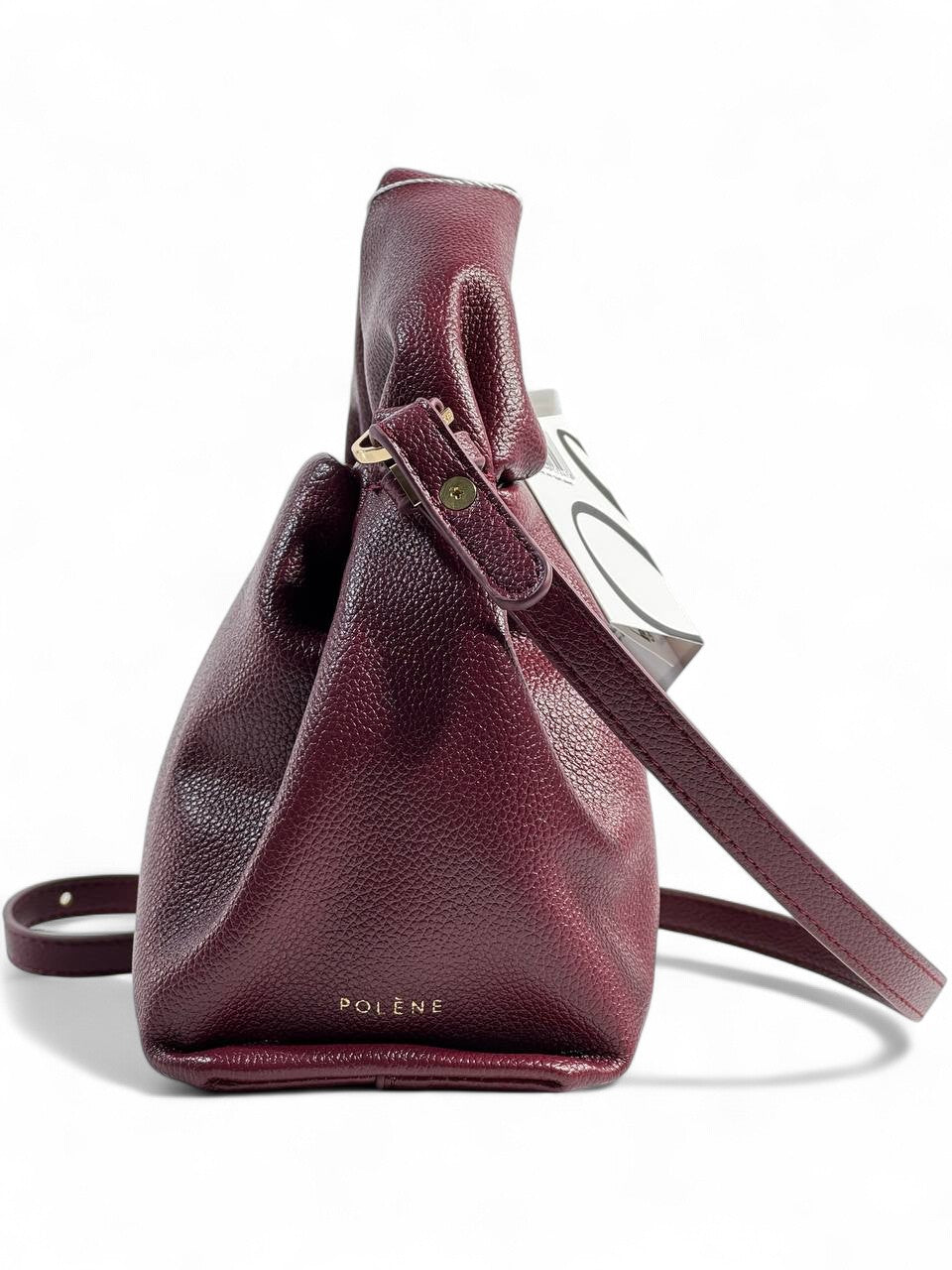 Polène Burgundy Soft Leather Shoulder Bag 🍷 | Parisian Chic Elegance