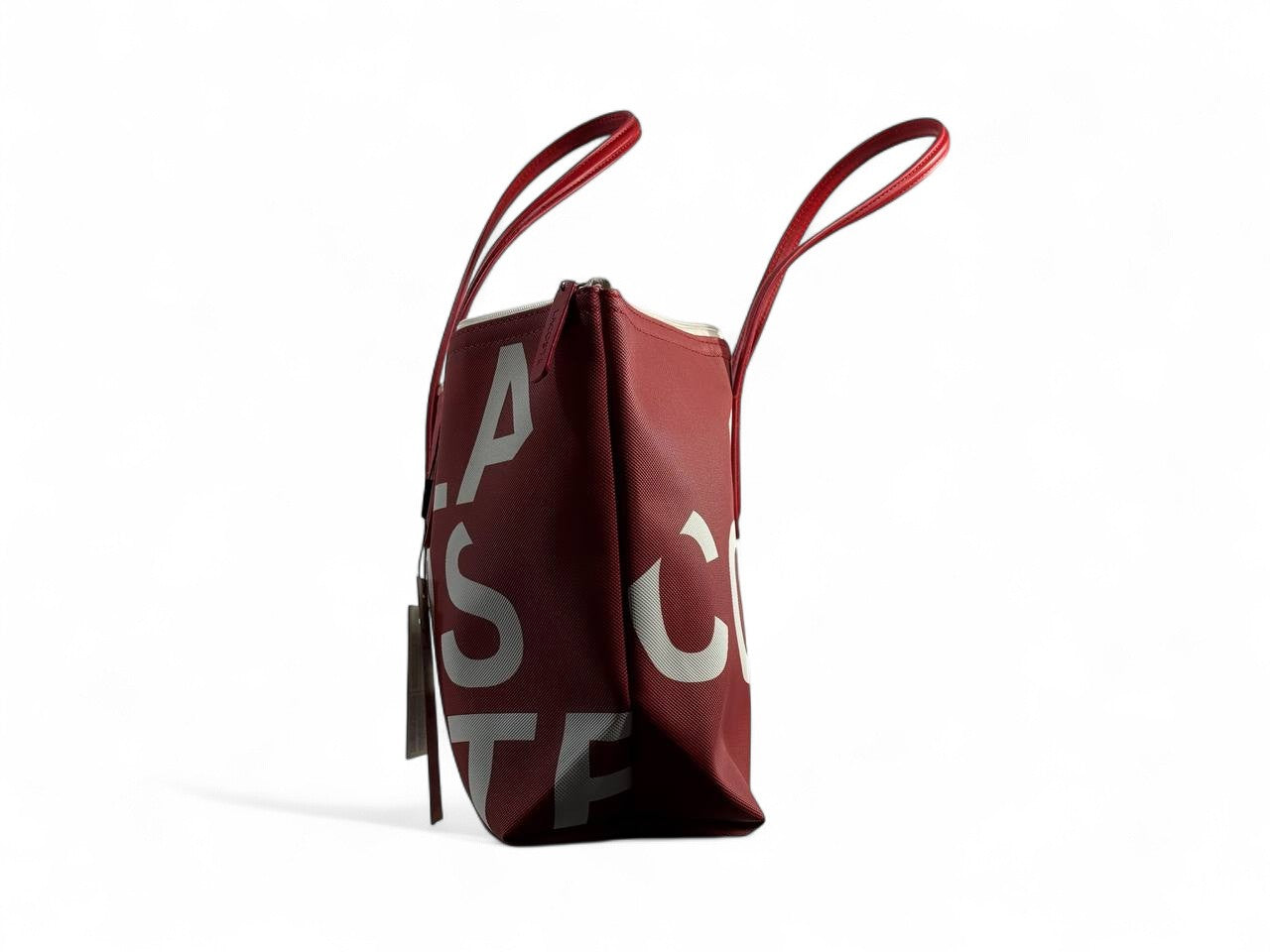 🔥 Lacoste Red Logo Print Tote Bag – Medium | Sporty Chic 🐊👜