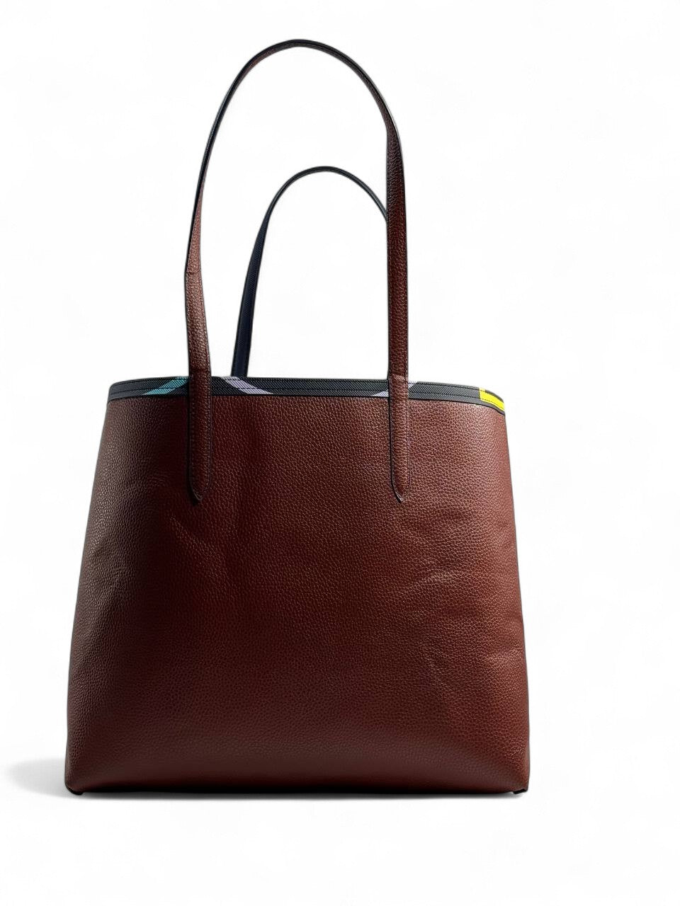 Lacoste Double-Face Reversible Tote Bag 👜✨ | Brown & Geometric Print – Large Size
