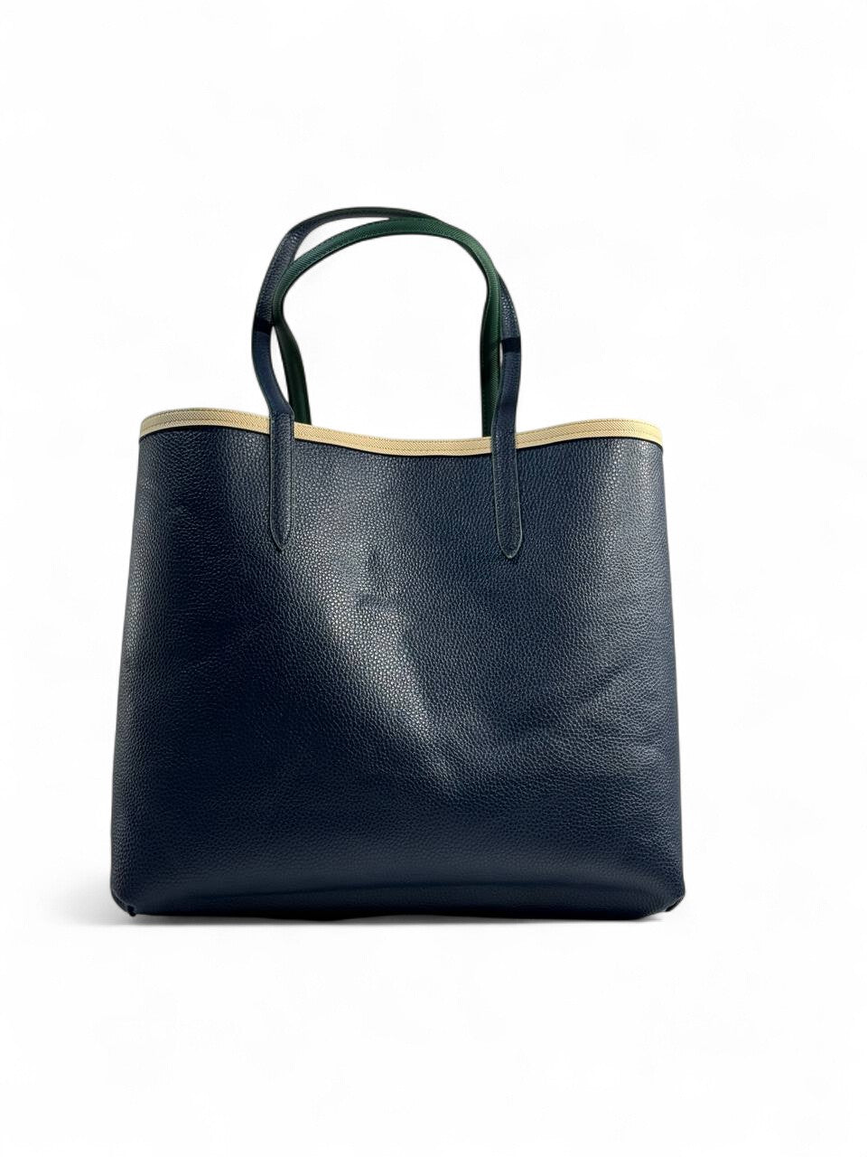 Lacoste Double-Face Tote Bag with Pouch – Green & Navy | Elegant Reversible Design 👜✨