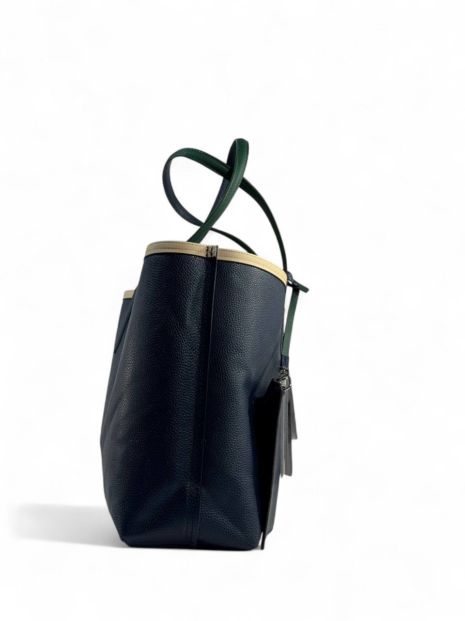 Lacoste Double-Face Tote Bag with Pouch – Green & Navy | Elegant Reversible Design 👜✨