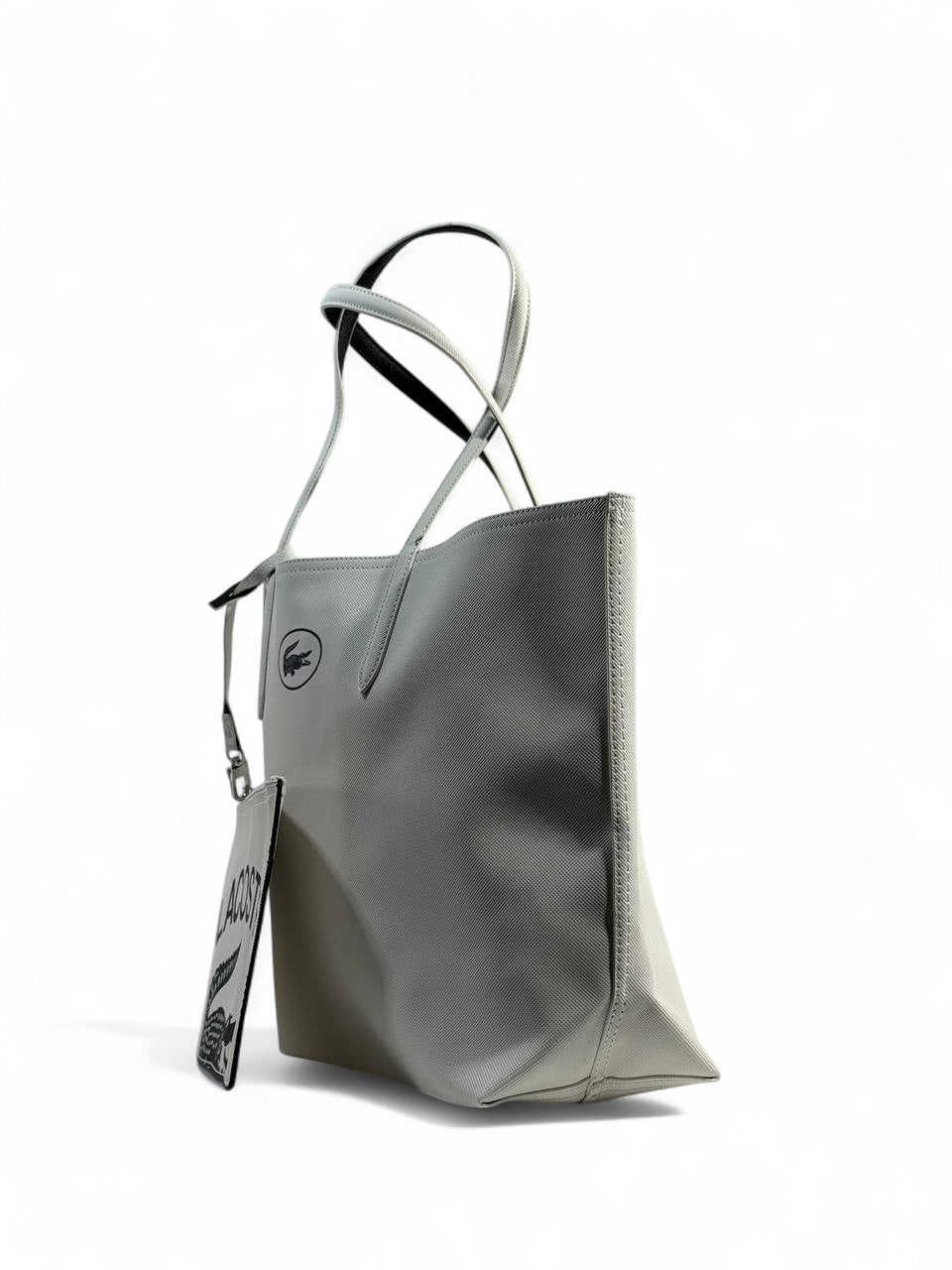 Lacoste Double-Face Large Tote Bag 🖤🤍 — Reversible with Logo Pouch | Premium Chic Style
