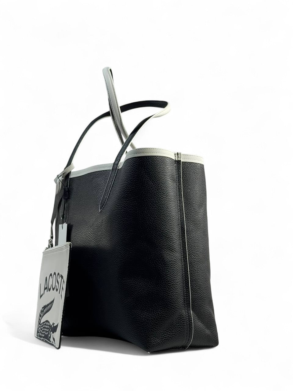 Lacoste Double-Face Large Tote Bag 🖤🤍 — Reversible with Logo Pouch | Premium Chic Style