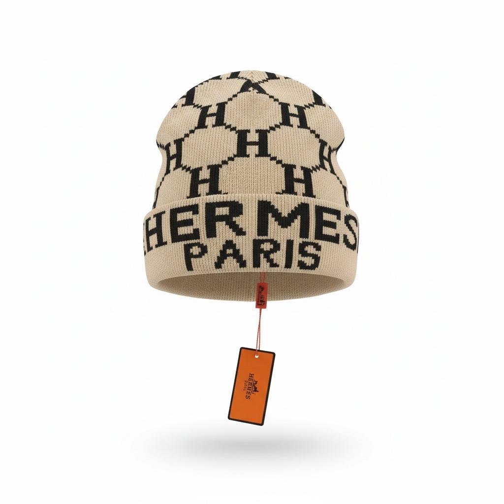 🤍 HERMÈS Paris Monogram Knit Beanie – Iconic French Winter Luxury ❄️