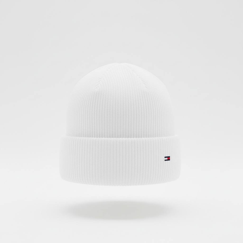 🤍 TOMMY HILFIGER Classic Ribbed Knit Beanie – Timeless American Winter Style ❄️