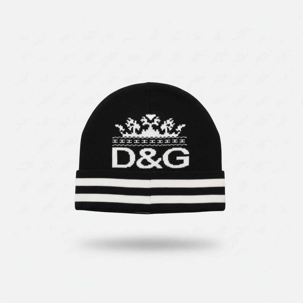 ? Dolce & Gabbana Crown Logo Knit Beanie – Iconic Italian  display picture 1