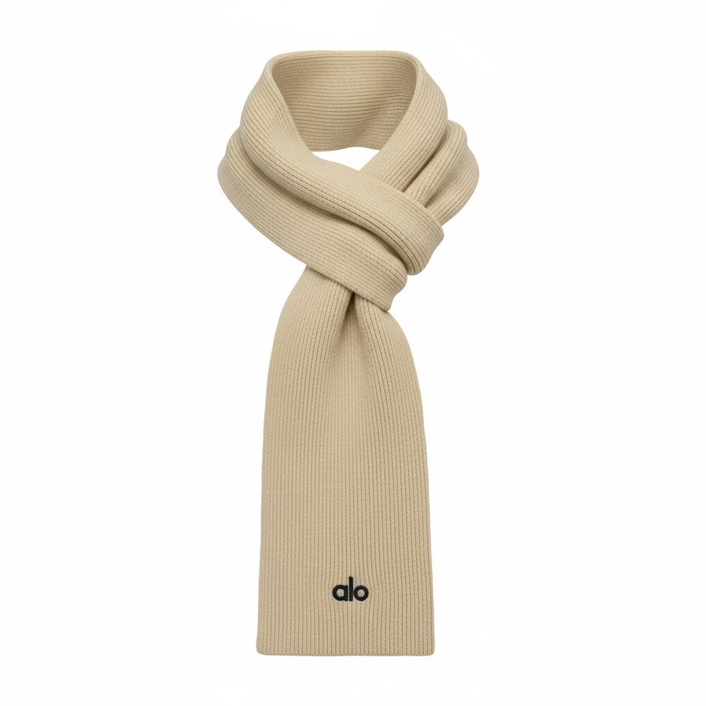 🤍 Alo Cream Winter Knit Set – Beanie, Scarf & Gloves Minimal Luxury ❄️