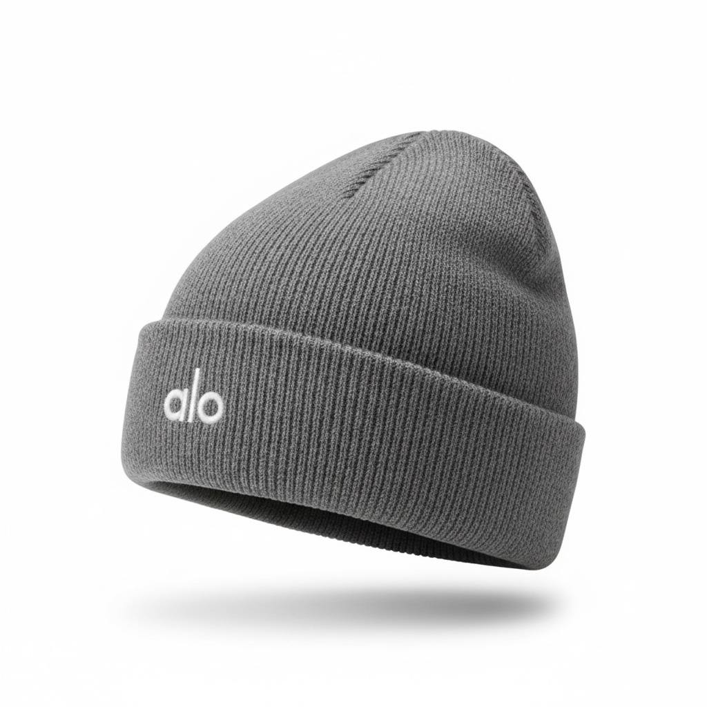 🩶 Alo Grey Winter Knit Set – Beanie, Scarf & Gloves Minimal Comfort ❄️