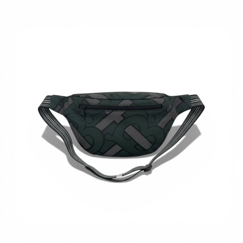 🟢 Burberry Monogram Green Luxury Belt Bag