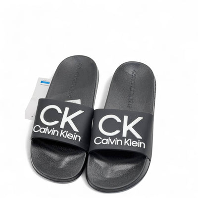 Calvin Klein CK Logo Slides – Black 🖤