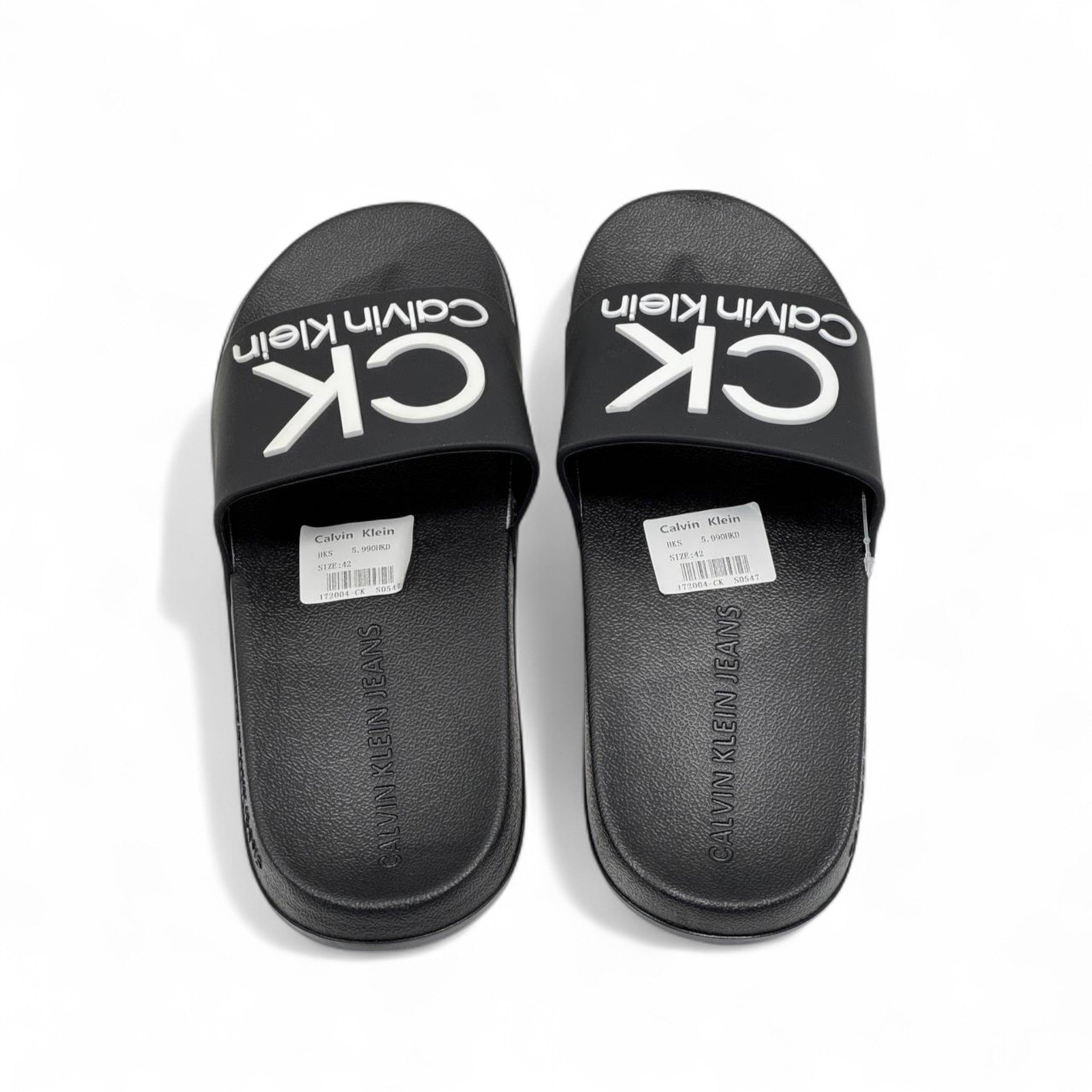 Calvin Klein CK Logo Slides – Black 🖤
